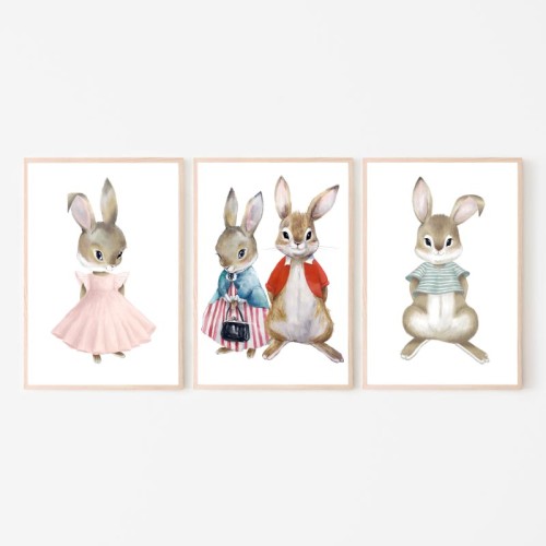 Plakat obrazek Rodzinka króliczków