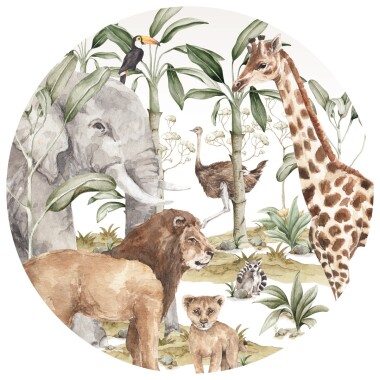Savanna World In A Circle- NAKLEJKA DO POKOJU DZIECKA