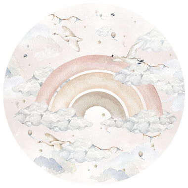 Rainbow In A Circle: Girl Naklejka na ścianę do pokoju dziecka
