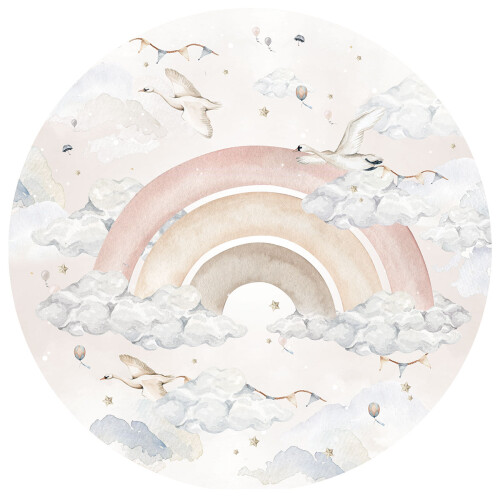 Rainbow In A Circle: Girl Naklejka na ścianę do pokoju dziecka