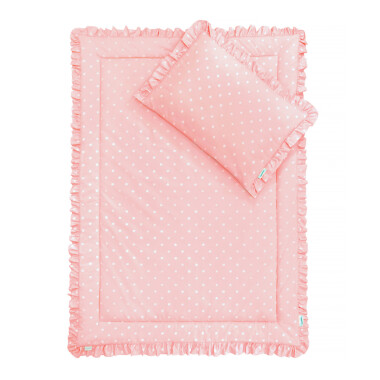 POŚCIEL DZIECIĘCA 100 X 135 LOVELY DOTS PINK Z FALBANKĄ