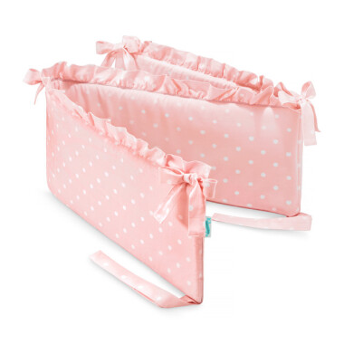 OCHRANIACZ DO ŁÓŻECZKA LOVELY DOTS PINK Z FALBANKĄ