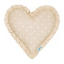 PODUSZKA LOVELY DOTS BEIGE SERCE Z FALBANKĄ