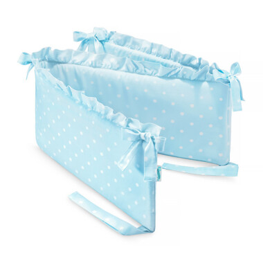 OCHRANIACZ DO ŁÓŻECZKA LOVELY DOTS MINT Z FALBANKĄ