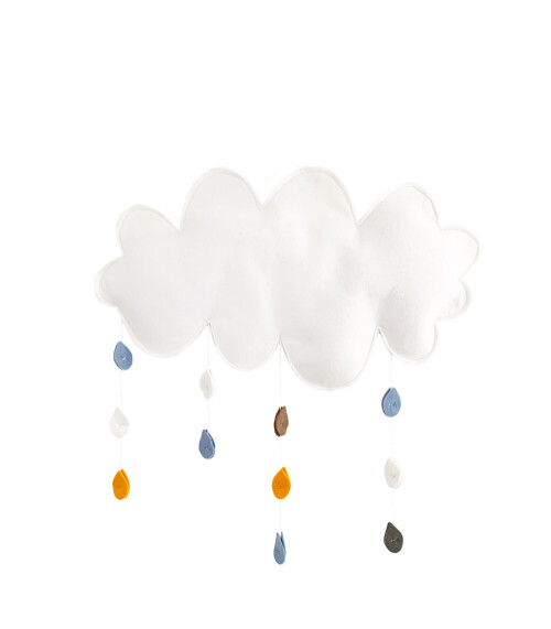 Chmura z deszczem – dekoracja ścienna z filcu