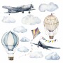 Samoloty, Balony, Latawiec - Naklejki Na Ścianę, Naklejki Ścienne