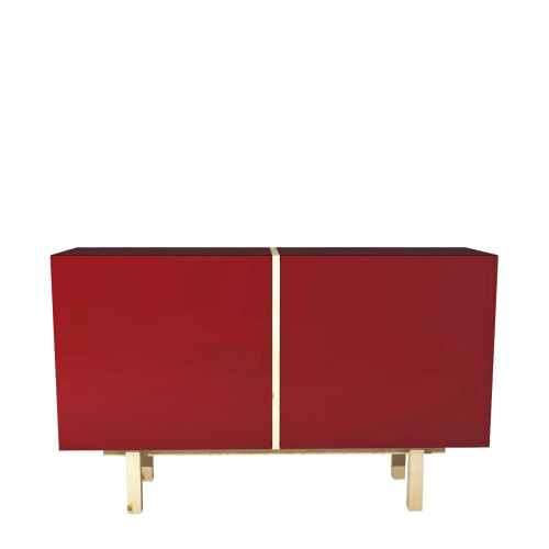 Czerwona komoda z drewna sosnowego. Minimalistyczny mebel do salonu, sypialni czy pokoju dziecięcego.