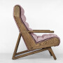 Wygodny, duży  różowy fotel drewniany na płozach do salonu, sypialni, do karmienia. Melyo