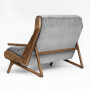 Wygodna szara skandynawska sofa-minimalistyczna designerska, Inteligentny dom, drewniane meble, nowoczesna sofa.