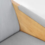 Duży wygodny fotel szary uszak drewniany skandynawski minimalistyczny