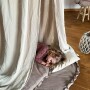 Lniany Zakątek – muślinowy baldachim do pokoju dziecięcego  sepia