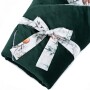 Dwustronny rożek niemowlęcy wykonany jest ręcznie z bawełny premium oraz miękkiego i miłego w dotyku materiału velvetu gładkiego. Zielony