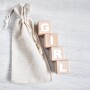 Kostki/ klocki drewniane z napisem dla dziewczynki- prezent dla niemowlaka.