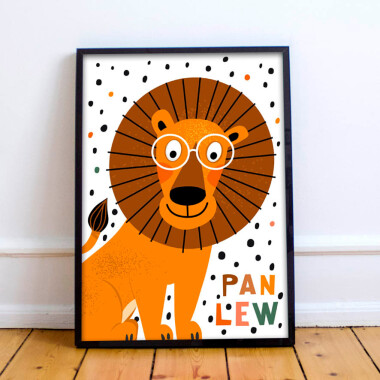 Plakat do pokoju dziecka -lew/ lion