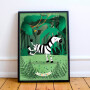 Plakat do pokoju dziecka/przedszkola --dzungla-zyrafa-dzungla-zebra