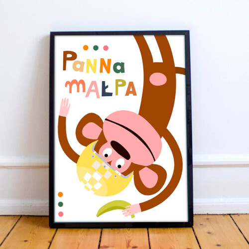 Plakat do pokoju dziecka/przedszkola -małpa
