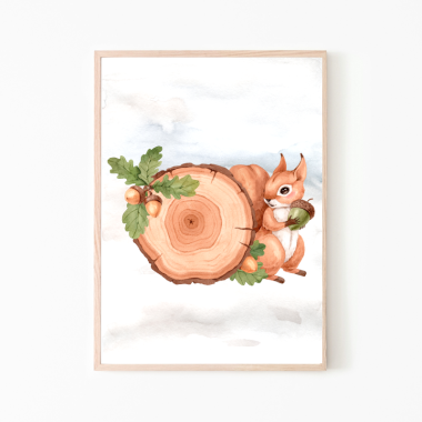 Wiewiórka-plakat obrazek do pokoju dziecka