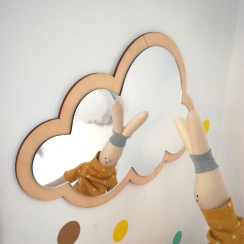 Lustro do pokoju dziecka bezpieczne akrylowe chmurka