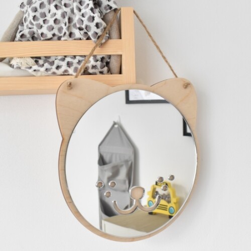 Lustro bezpieczne akrylowe do pokoju dziecka Miś