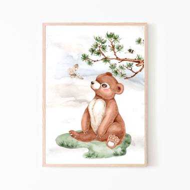 Miś -  plakat obrazek do pokoju dziecka