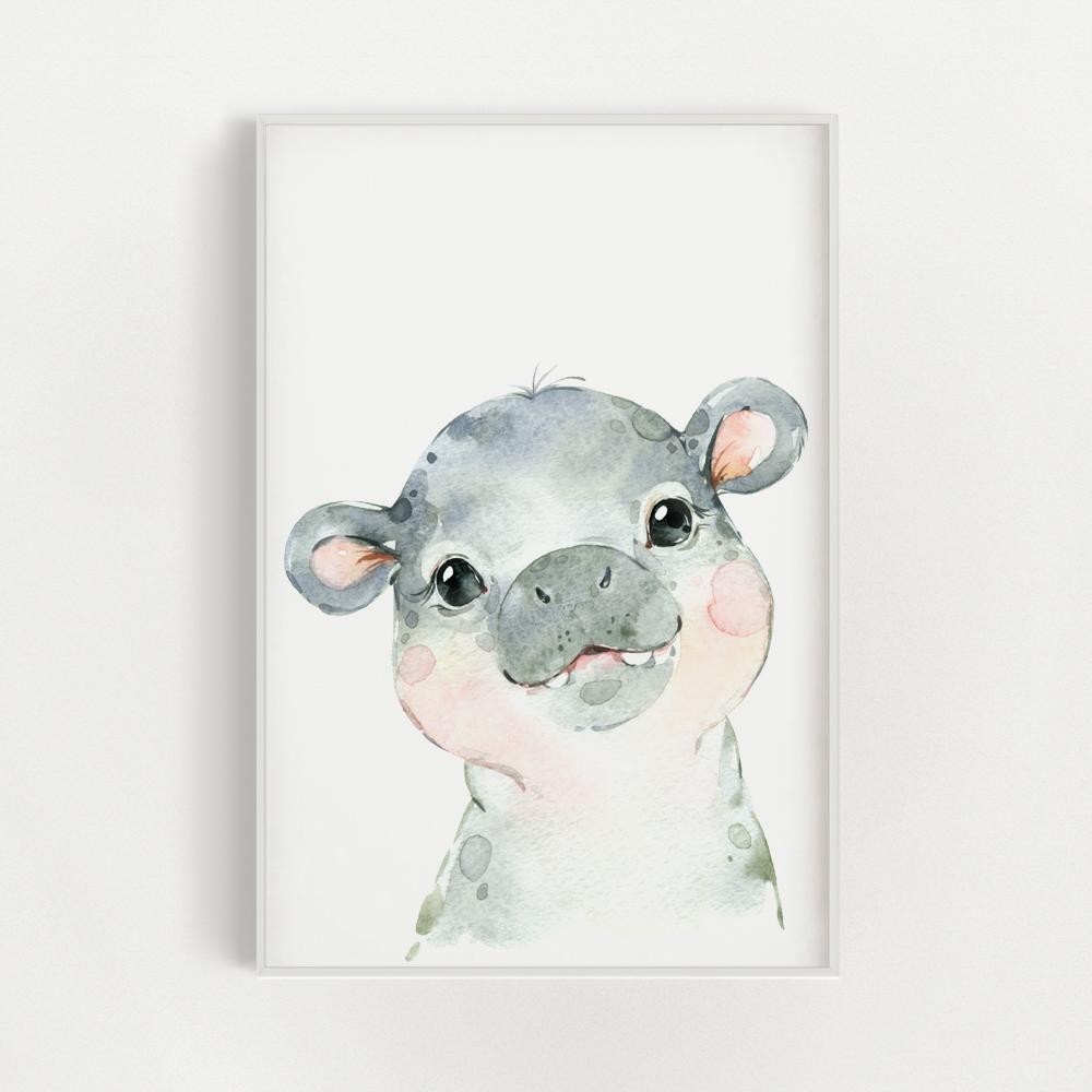 hipopotam-akwarela-plakat-dekoracyjny