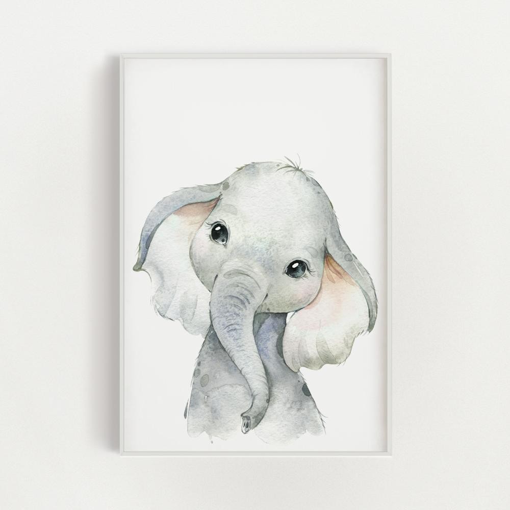 sloniatko-akwarela-plakat-dekoracyjny