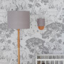 LAMPA PODŁOGOWA LNIANA SZARA 4