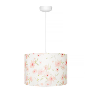 Lampa wisząca/ żyrandol do pokoju dziewczynki - z materiału w kwiaty