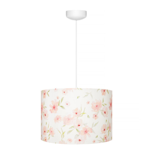 Lampa wisząca/ żyrandol do pokoju dziewczynki - z materiału w kwiaty