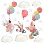 zwierzatka-z--balonami-w-chmurach-naklejki-na-sciane-dla-dzieci