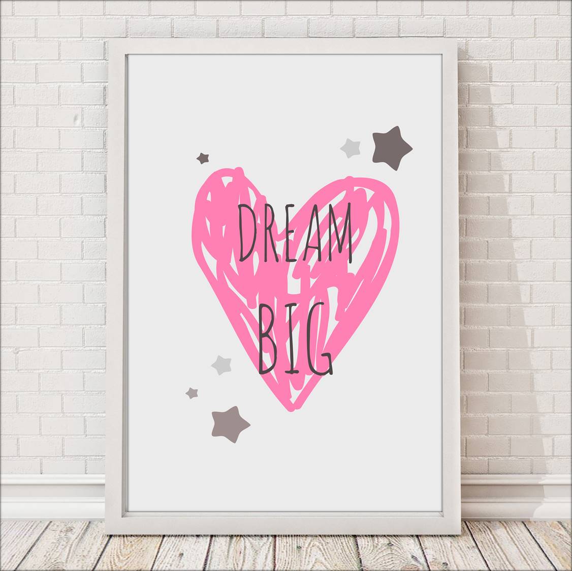 plakat dla dzieci serce dream big