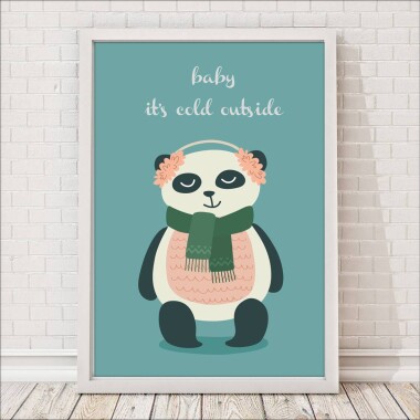 plakat panda baby its cold outside