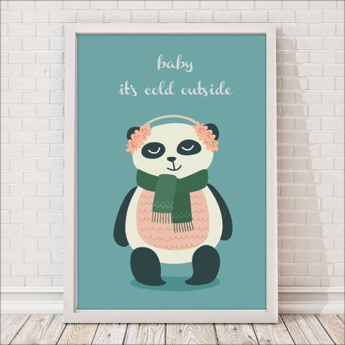 plakat panda baby its cold outside