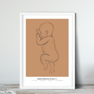 Plakat Personalizowany - Metryczka brązowa