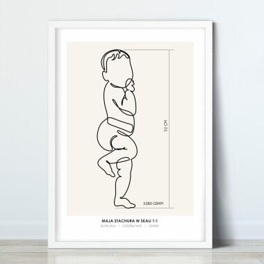 Plakat metryczka personalizowany prezent dla noworodka