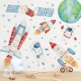 Kosmos, Rakieta, Astronauta - Naklejki Na Ścianę Dla Dzieci - Zestaw XL