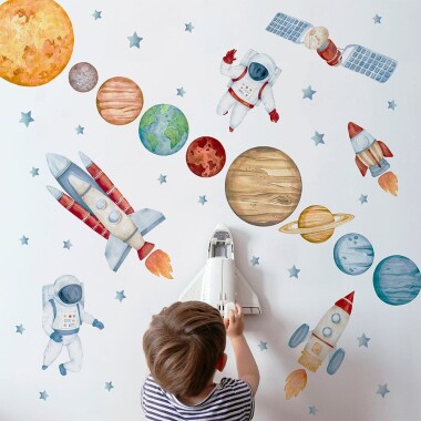 Układ Solarny, układ słoneczny, planety, galaktyka Kosmos - Naklejki Na Ścianę Dla Dzieci