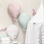 Ozdobne balony na ścianę z pierwszą literką imienia lub krótkim napisem- bawełniane, personalizowane ozdoby do pokoju dziecka-pomysł na prezent dla dziecka- róż, miętą i biały