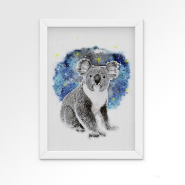 Koala na tle gwieździstego nieba – plakat