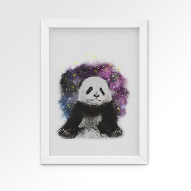 Panda na tle gwieździstego nieba – plakat