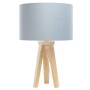 Błękitna lampka nocna do pokoju dziecka - niebieska elegancka lampka na drewnianych nogach