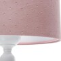 Różowa lampa stojąca na stolik komodę glamour