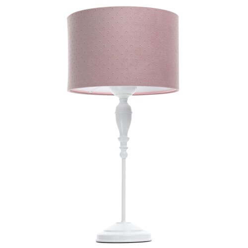 Różowa lampa stojąca na stolik komodę glamour
