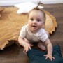 MATA DLA DZIECI PIKOWANA Z FALBANKĄ XL VELVET BEŻOWA