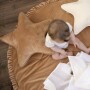 MATA DLA DZIECI PIKOWANA Z FALBANKĄ XL VELVET BEŻOWA