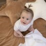 MATA DLA DZIECI PIKOWANA Z FALBANKĄ XL VELVET BEŻOWA