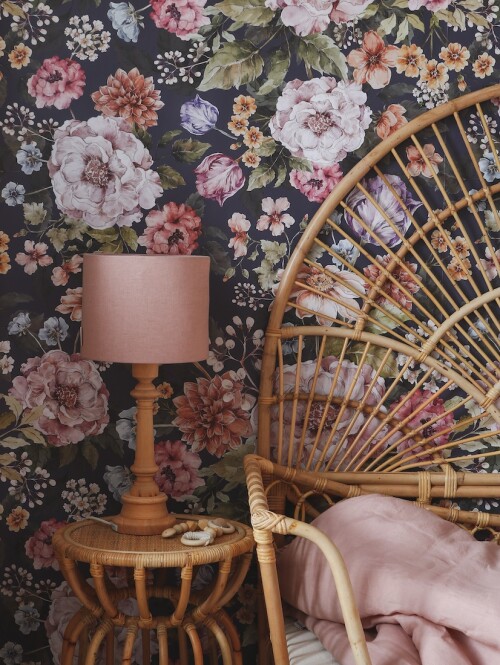 Lamka stołowa na biurko do pokoju dziecka, sypialni- lniany elegancki różowy abażur