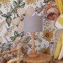 Szara velvetowa lampka na stolik na biurko-lampka nocna
