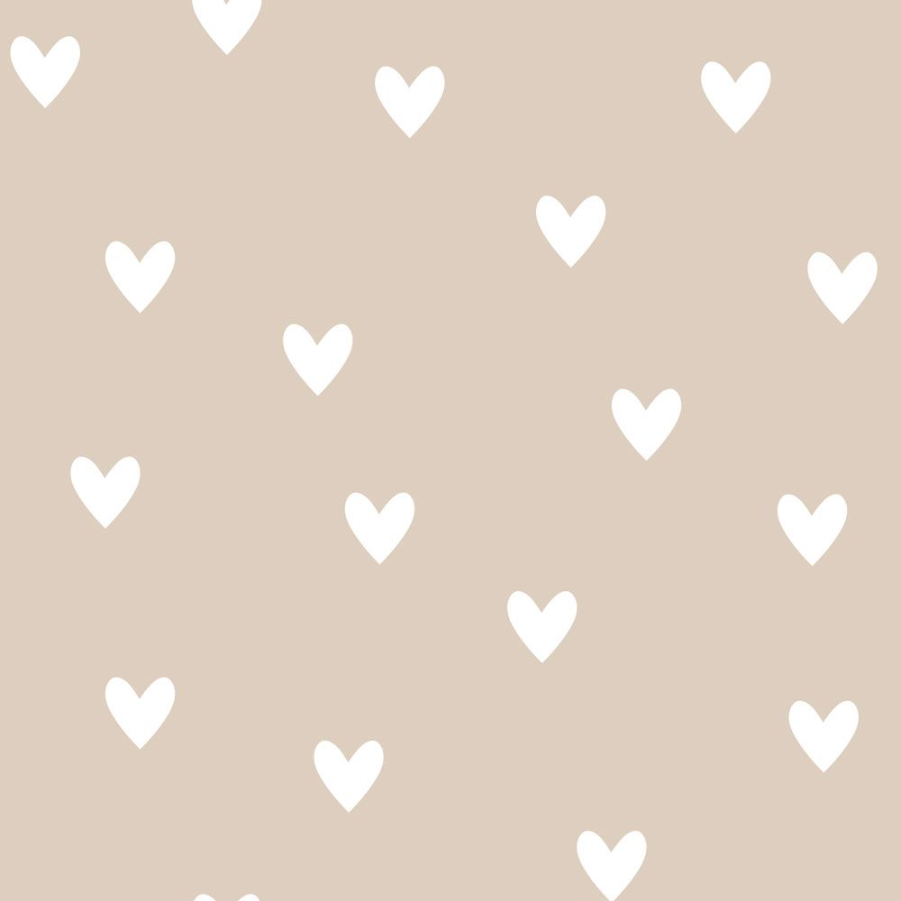 Hearts Beige Tapeta