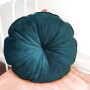 Poduszka dekoracyjna okrągła z velvetu BUTELKOWA ZIELEŃ